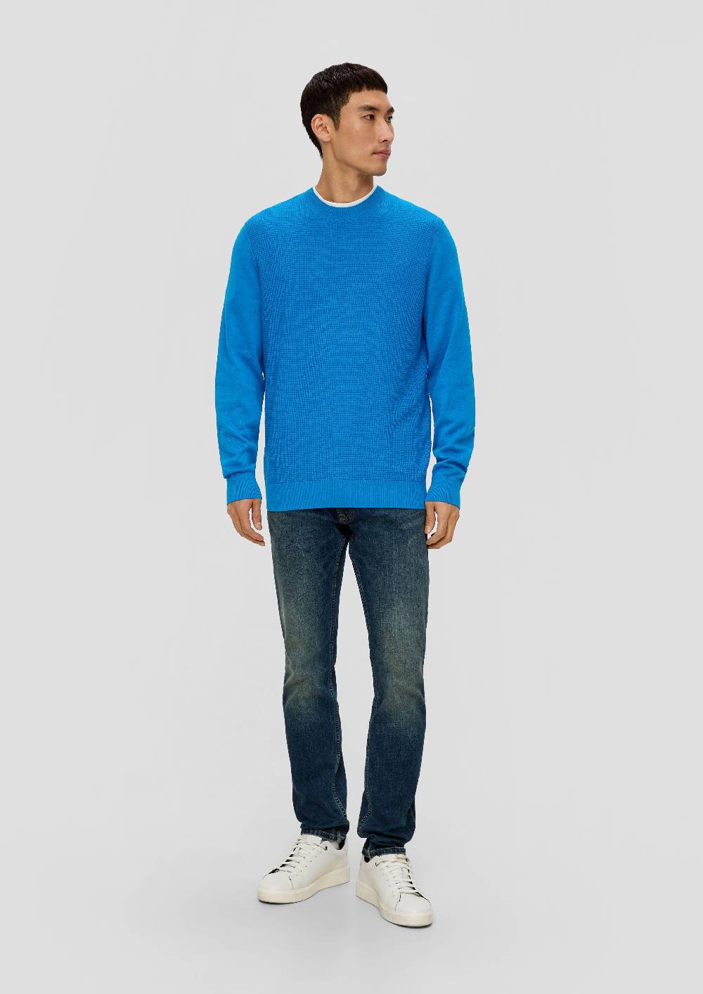 S.Oliver Strickpullover mit Waffelpiqué-Muster Kostenlose Rückgabe
