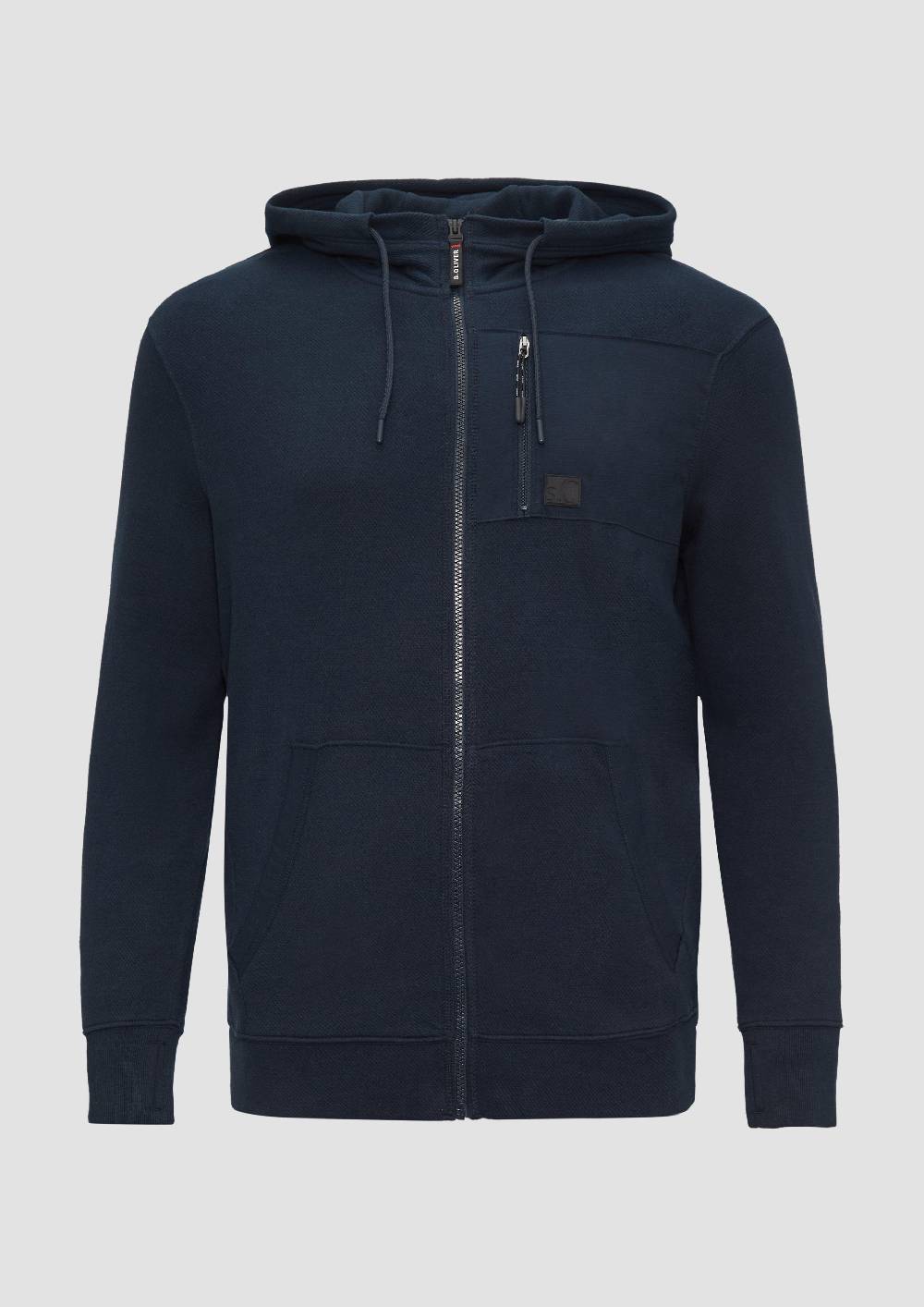 S.Oliver Weiche Sweatshirt-Jacke mit Kapuze Clearance-Verkauf