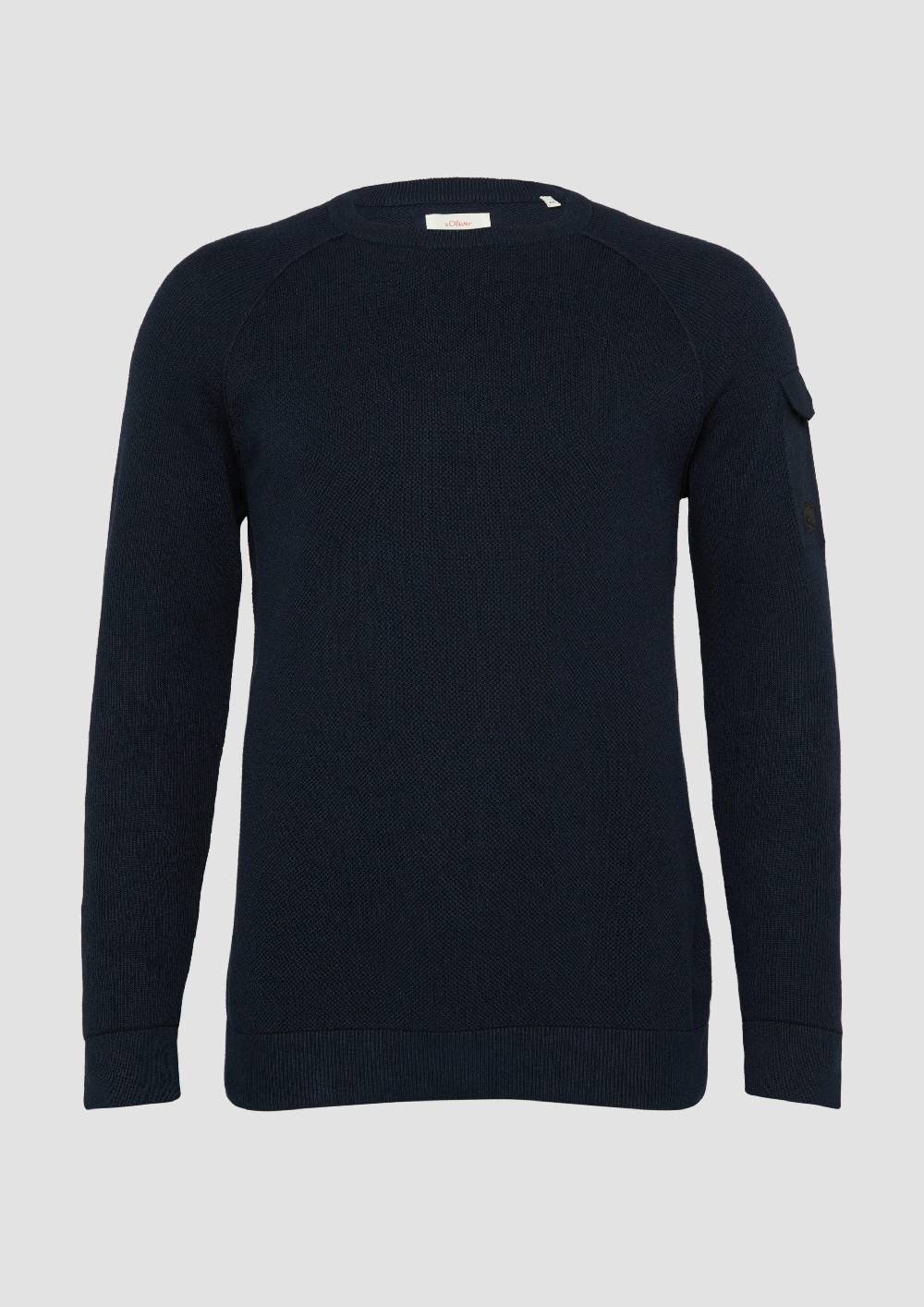 S.Oliver Strickpullover mit aufgesetzter Tasche am Arm Online