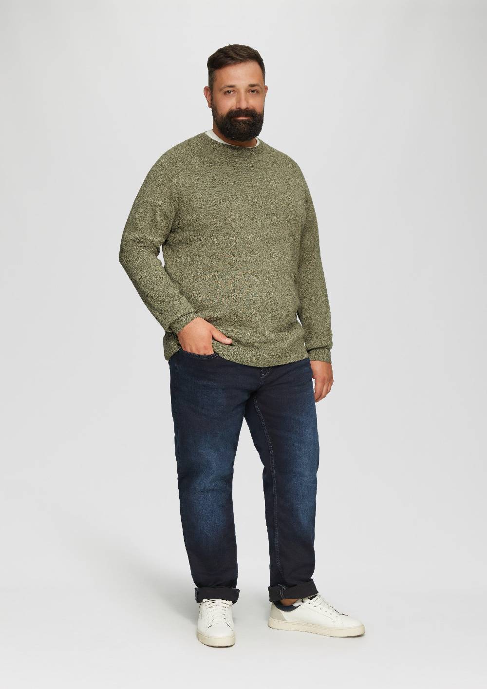 S.Oliver Strickpullover mit Rippbündchen Auslauf