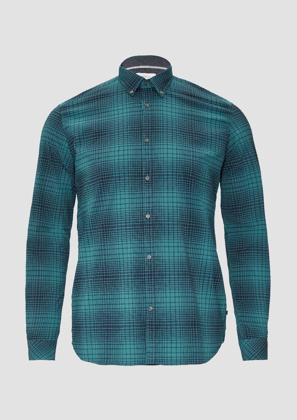S.Oliver Gemustertes Hemd mit Button-Down-Kragen Wochenangebot