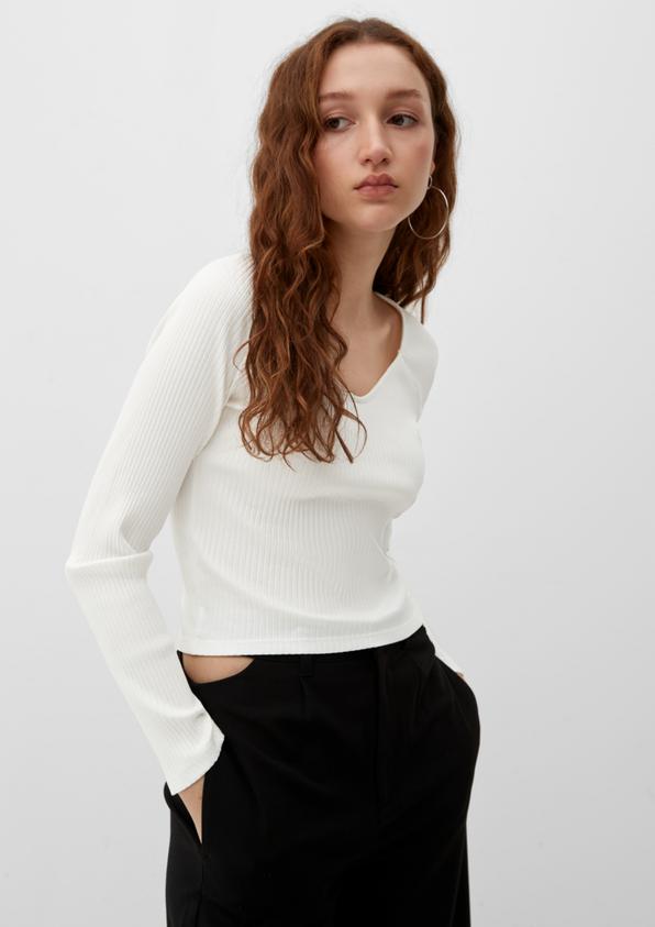 S.Oliver Longsleeve mit Rippstruktur Bis zu 55% Rabatt