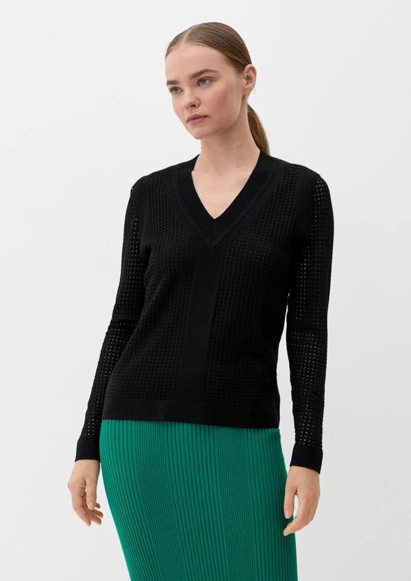S.Oliver Pullover mit Lochmuster Auslauf