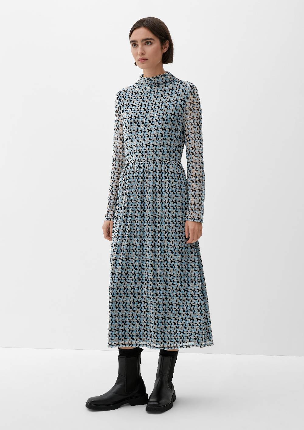 S.Oliver Meshkleid mit Allovermuster Günstig kaufen