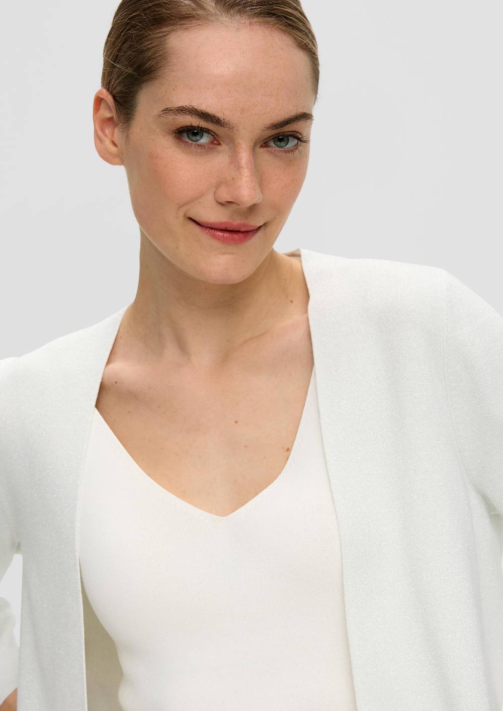 S.Oliver Kurze Strickjacke mit Metallic-Garn Großer Ausverkauf