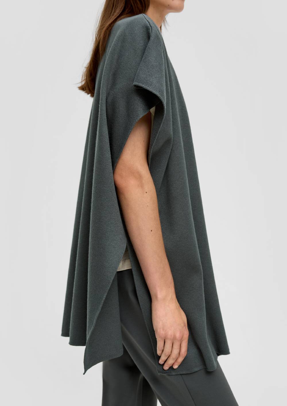 S.Oliver Strickponcho aus Viskosemix Heißer Verkauf