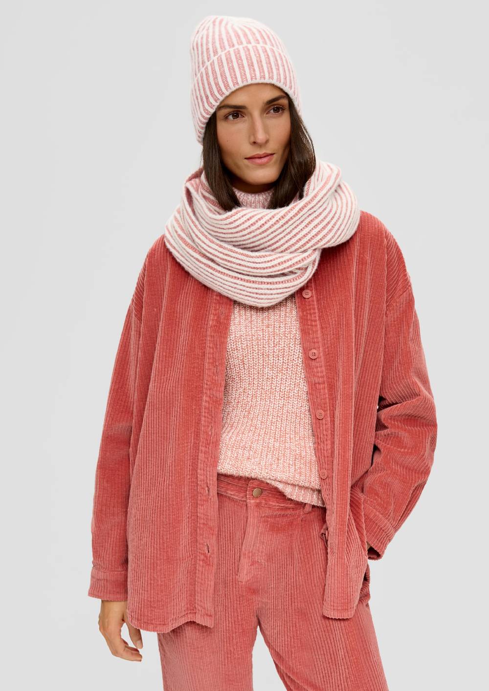 S.Oliver Loop-Schal aus Baumwollmix mit Wolle Online Outlet