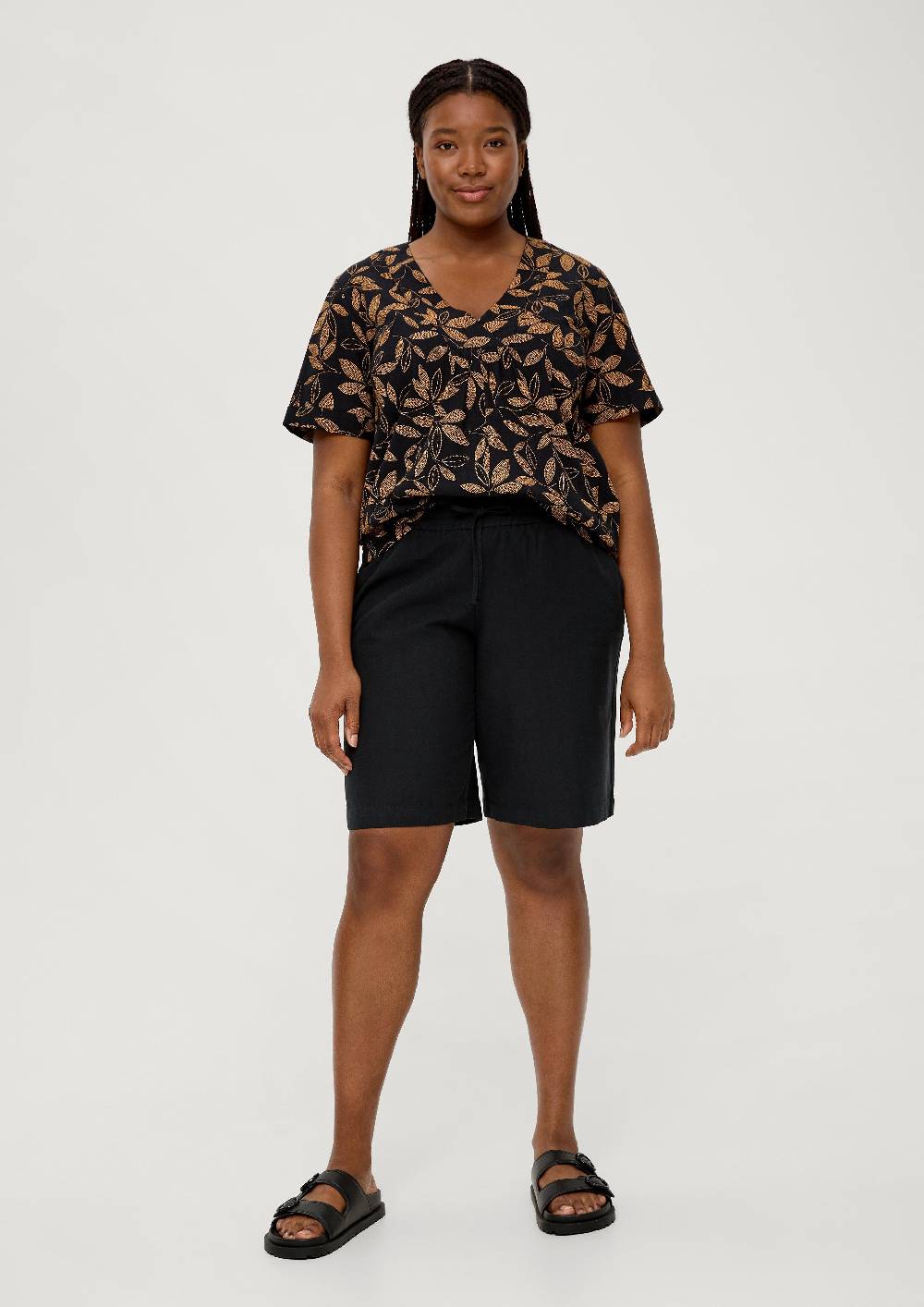 S.Oliver Regular curvy: Kurze Hose aus Twill VIP-Rabatte
