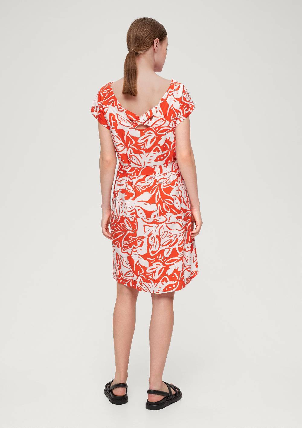 S.Oliver Kleid mit Bindeband aus Viskose Tiefpreis