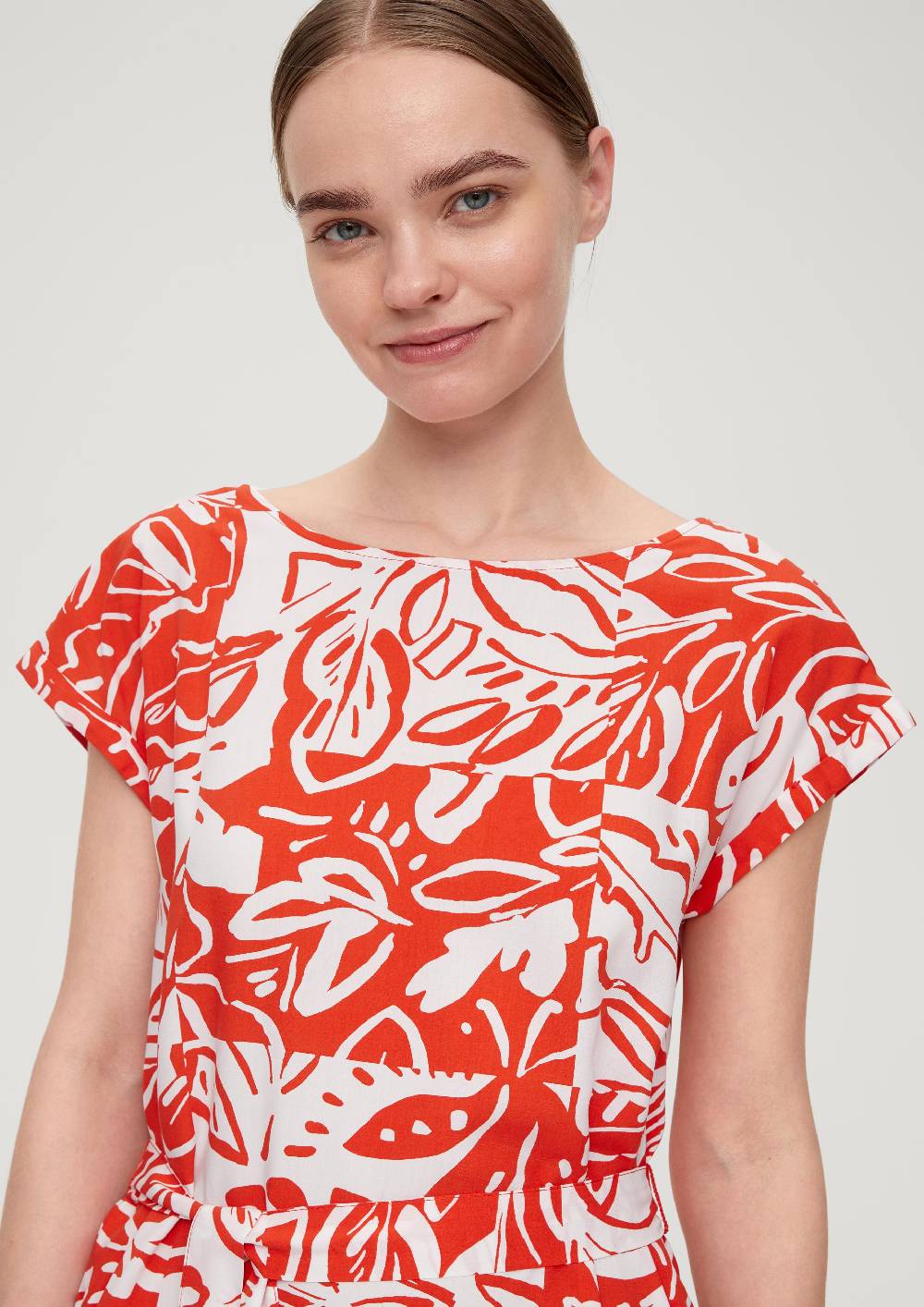S.Oliver Kleid mit Bindeband aus Viskose Tiefpreis