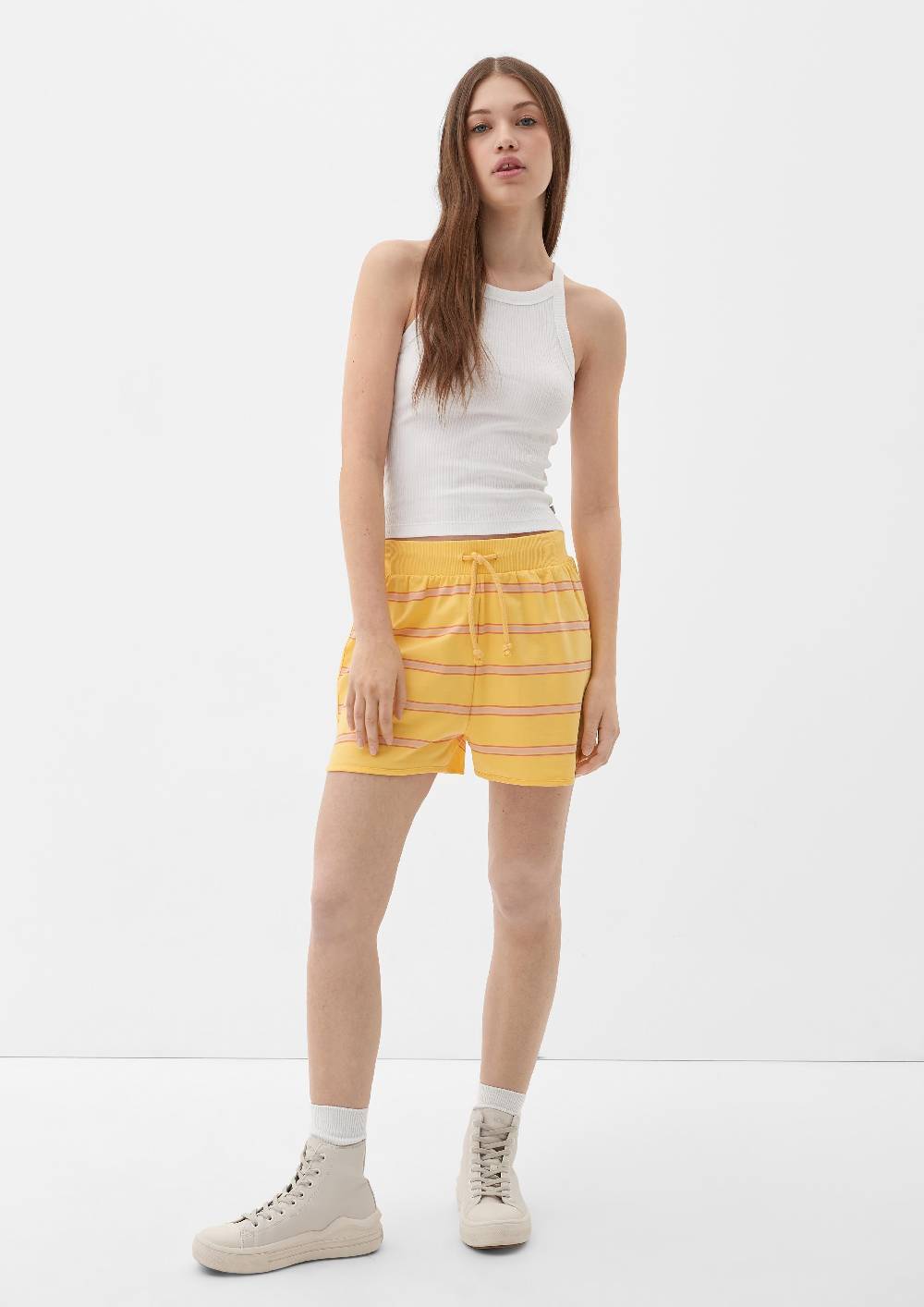 S.Oliver Relaxed: Gestreifte Shorts aus Baumwollstretch Neueste Stile