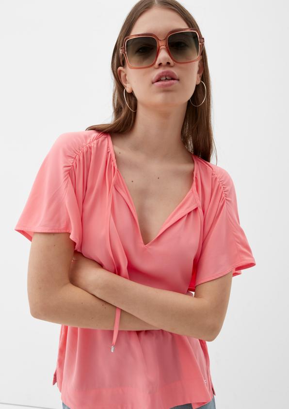 S.Oliver Viskosebluse mit Raffung Zeitbegrenzte Promotion