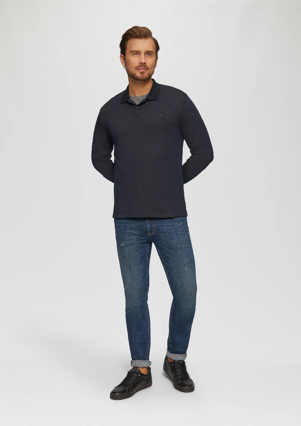 S.Oliver Poloshirt aus zweifarbigem Piqué Super Rabatt