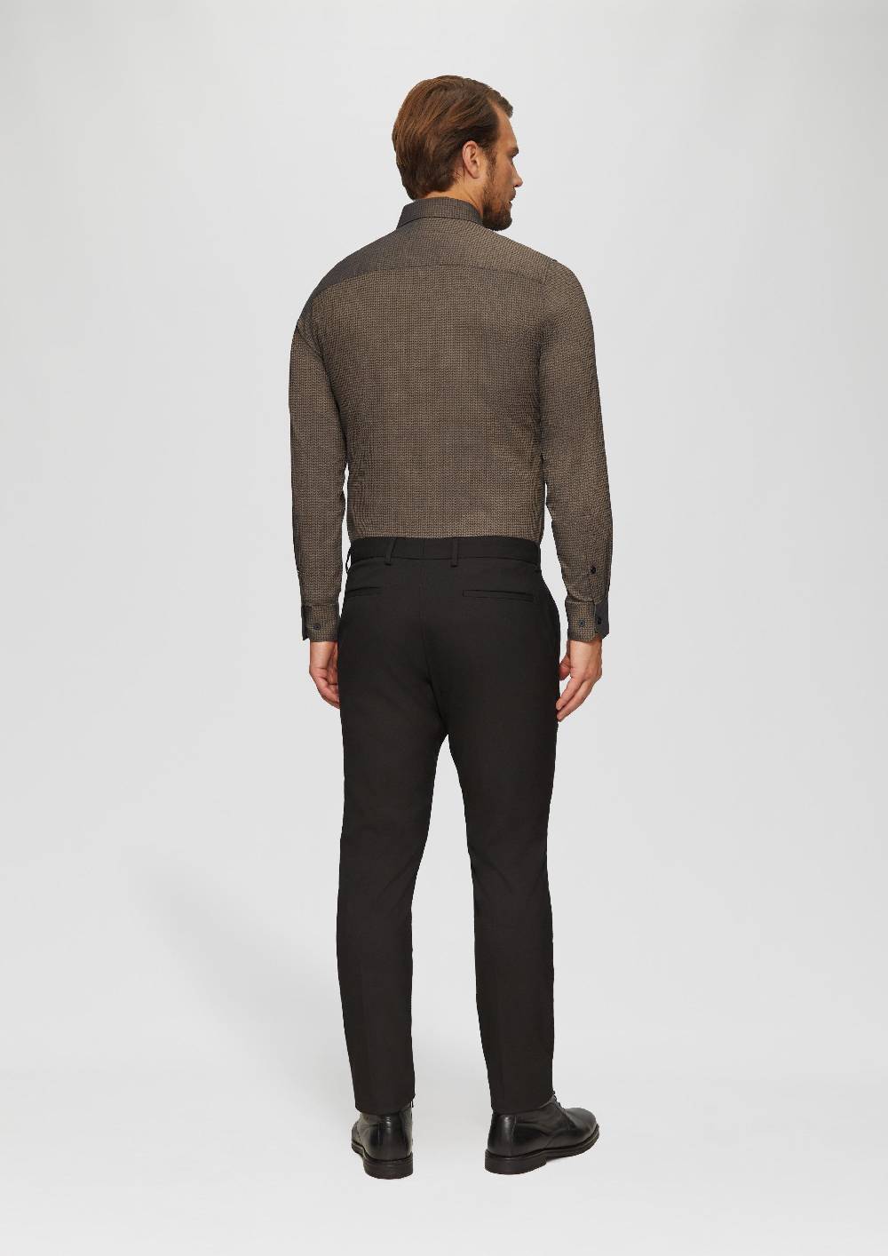 S.Oliver Tailored Fit: Hemd mit Hahnentrittmuster Riesige Rabatte