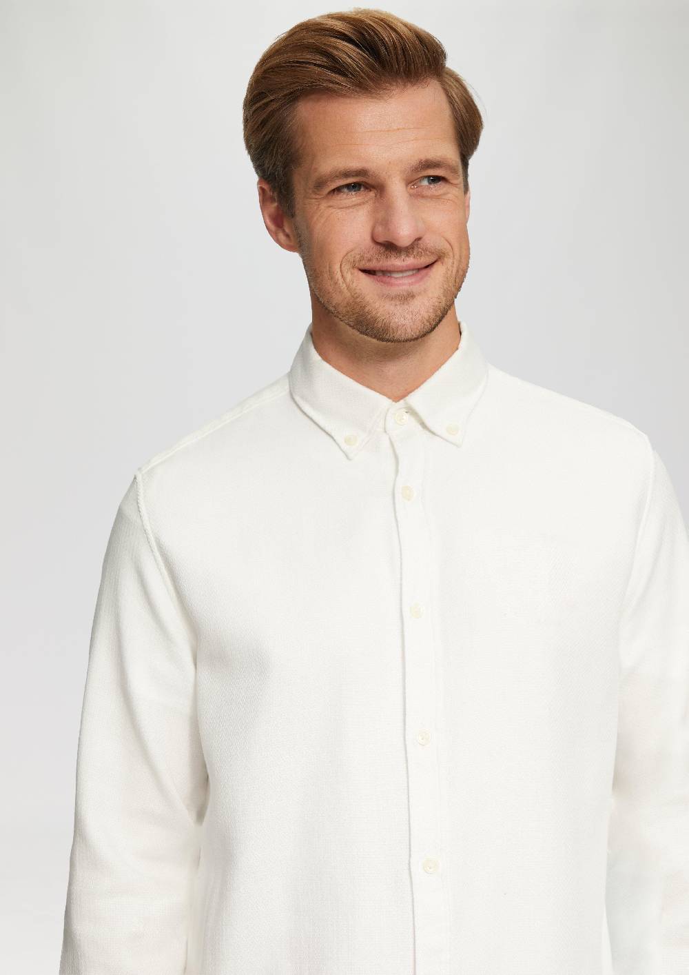 S.Oliver Regular Fit: Strukturiertes Baumwollhemd mit Button-down-Kragen Clearance-Verkauf