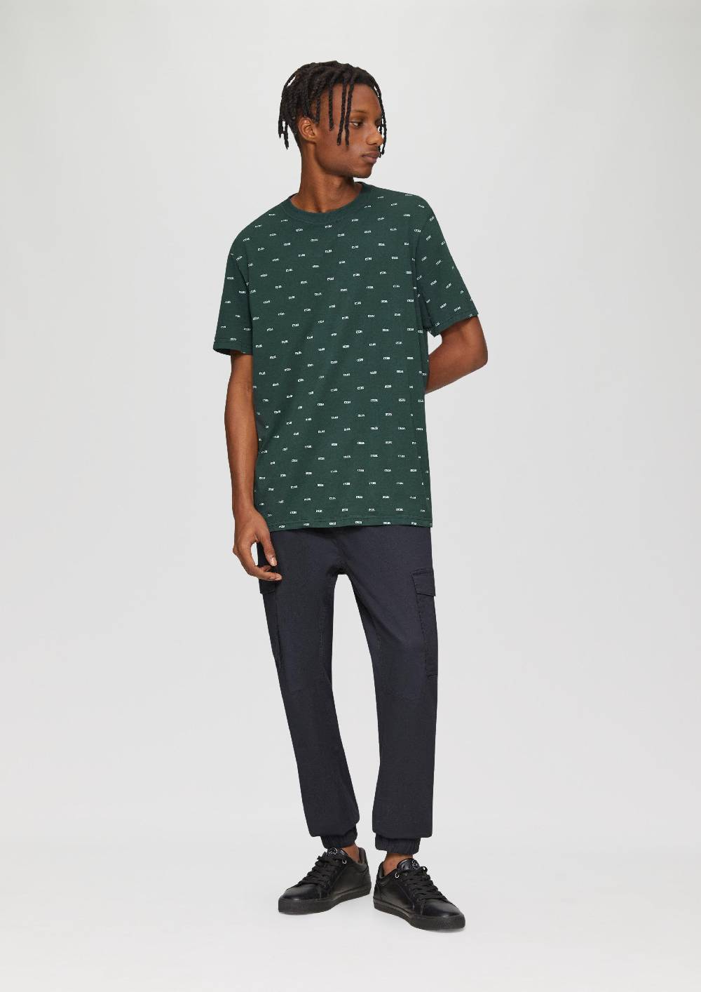 S.Oliver Gewaschenes T-Shirt mit All-over-Print Auslauf