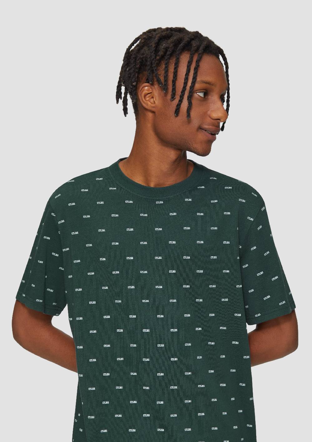 S.Oliver Gewaschenes T-Shirt mit All-over-Print Auslauf