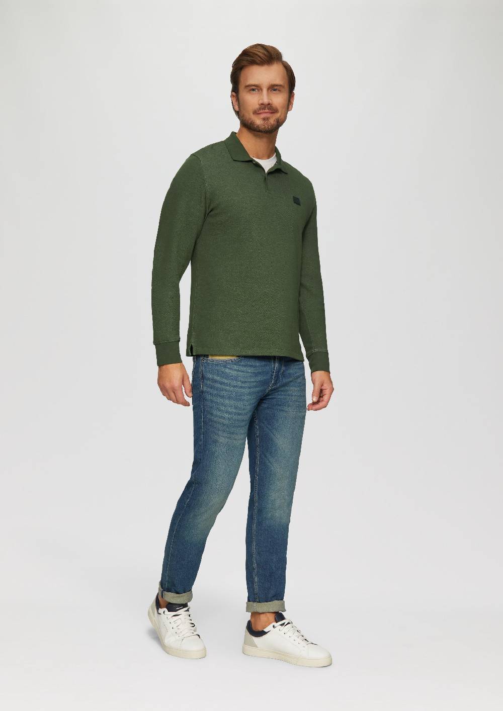 S.Oliver Poloshirt aus zweifarbigem Piqué Schlussverkauf