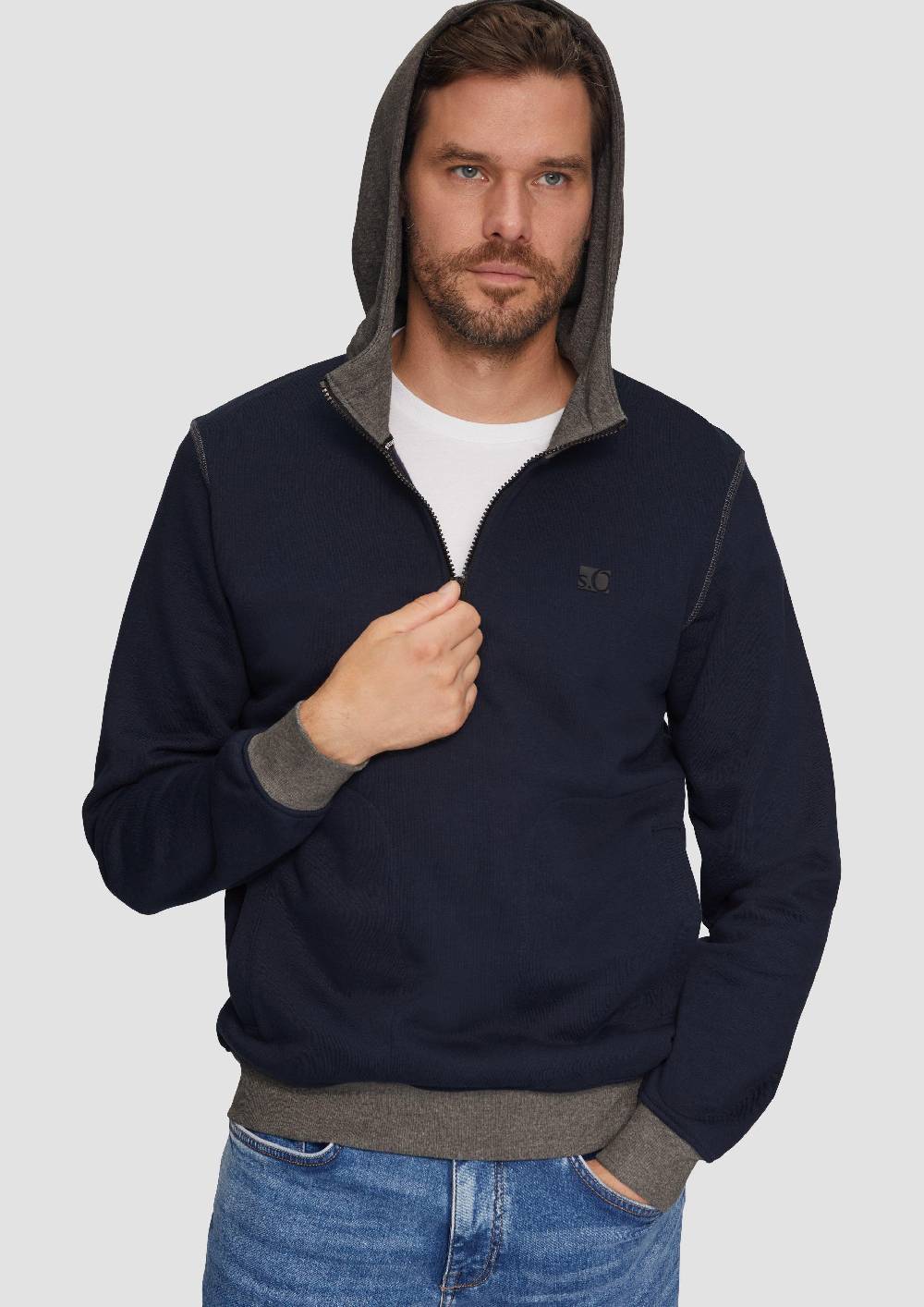 S.Oliver Hoodie mit Stehkragen und Reißverschluss Fabrik Onlineshop