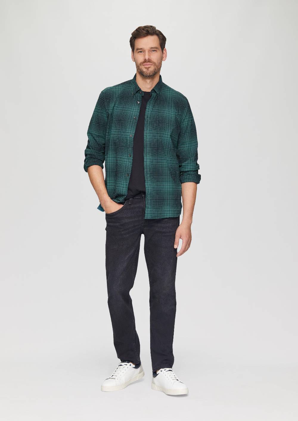 S.Oliver Regular Fit: Hemd mit Button-Down-Kragen aus Baumwollstretch Günstig kaufen