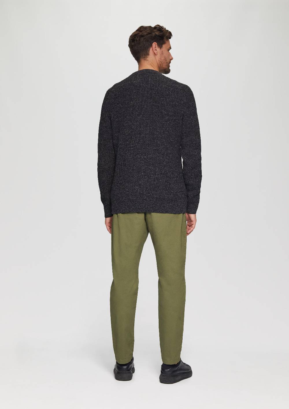 S.Oliver Melierter Pullover mit Patentmuster und Crew Neck Großer Ausverkauf