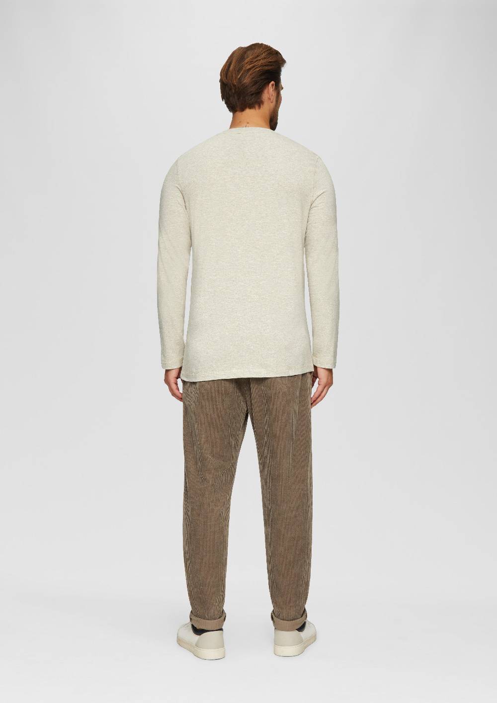 S.Oliver Meliertes Longsleeve mit Henley-Ausschnitt Black Friday