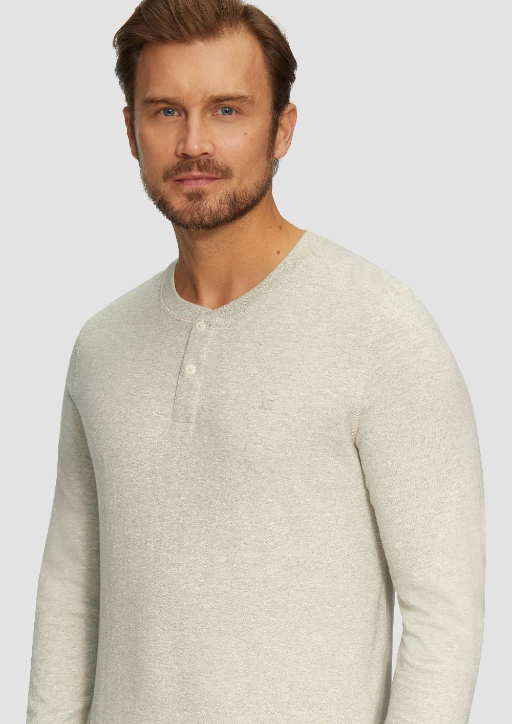 S.Oliver Meliertes Longsleeve mit Henley-Ausschnitt Black Friday