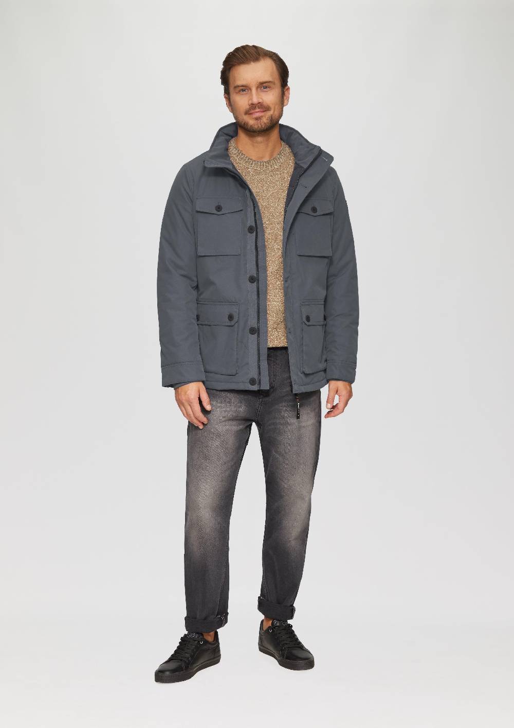 S.Oliver Gefütterte Jacke mit aufgesetzten Taschen im Utility-Stil Valentinstagsangebot