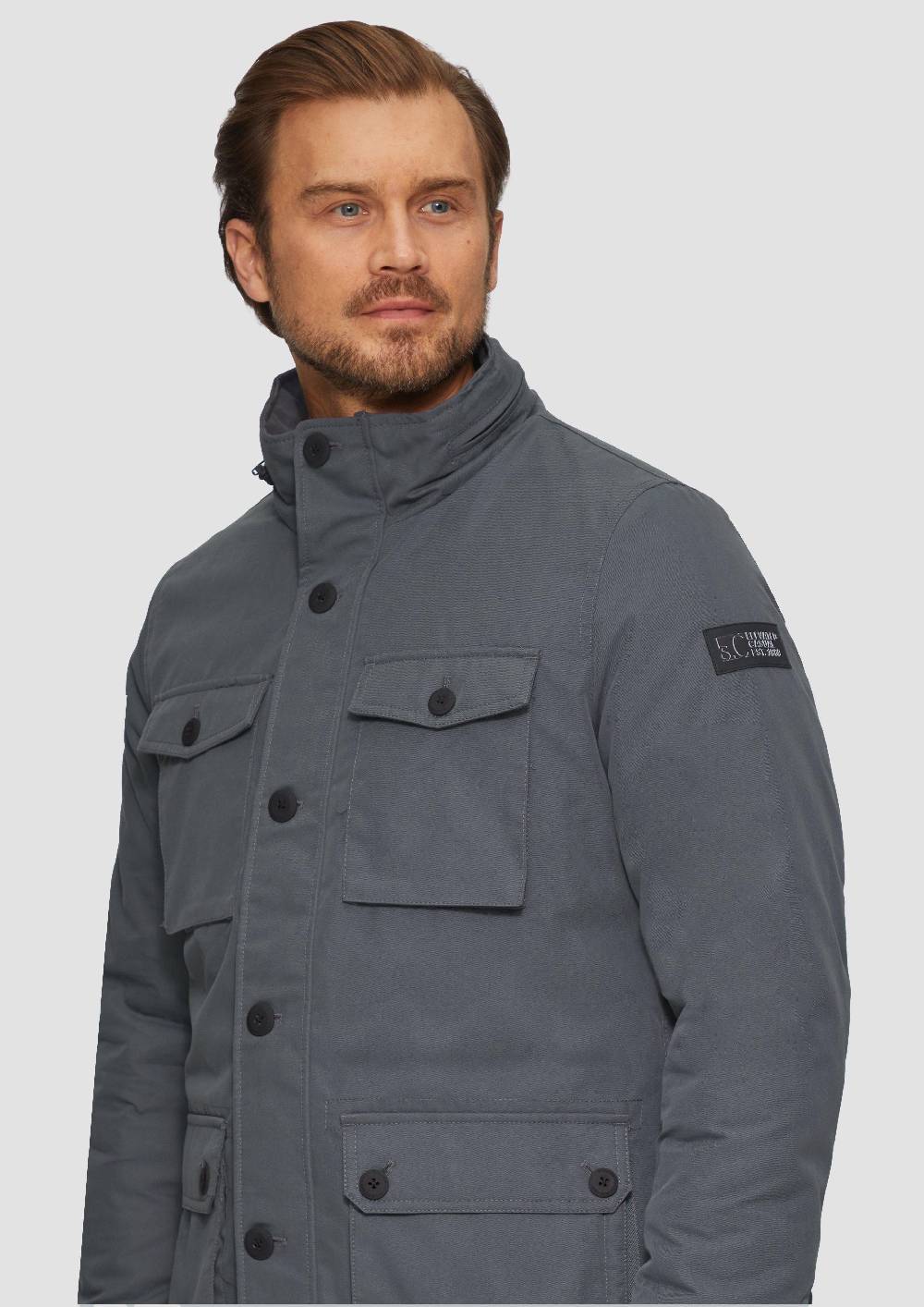 S.Oliver Gefütterte Jacke mit aufgesetzten Taschen im Utility-Stil Valentinstagsangebot