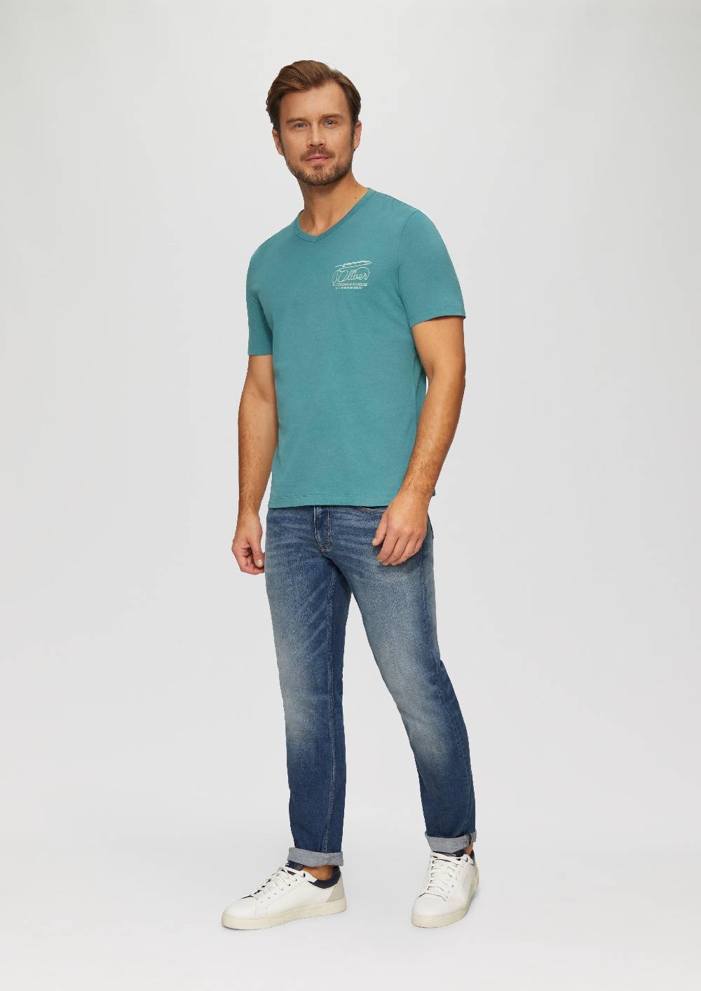 S.Oliver T-Shirt mit Logostickerei Heißer Verkauf