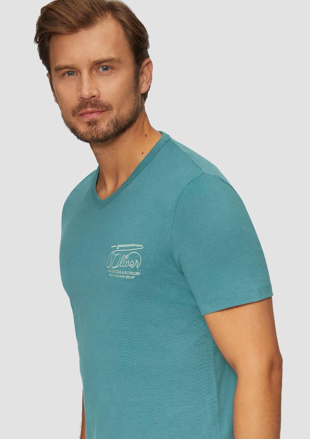 S.Oliver T-Shirt mit Logostickerei Heißer Verkauf
