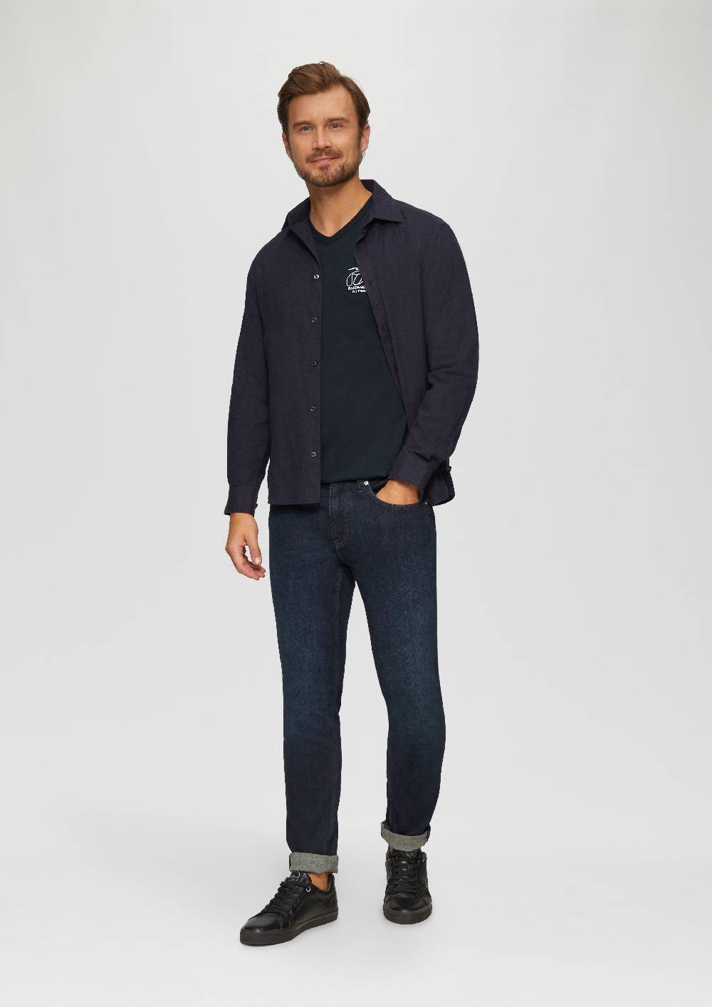 S.Oliver T-Shirt mit Logostickerei Online Outlet