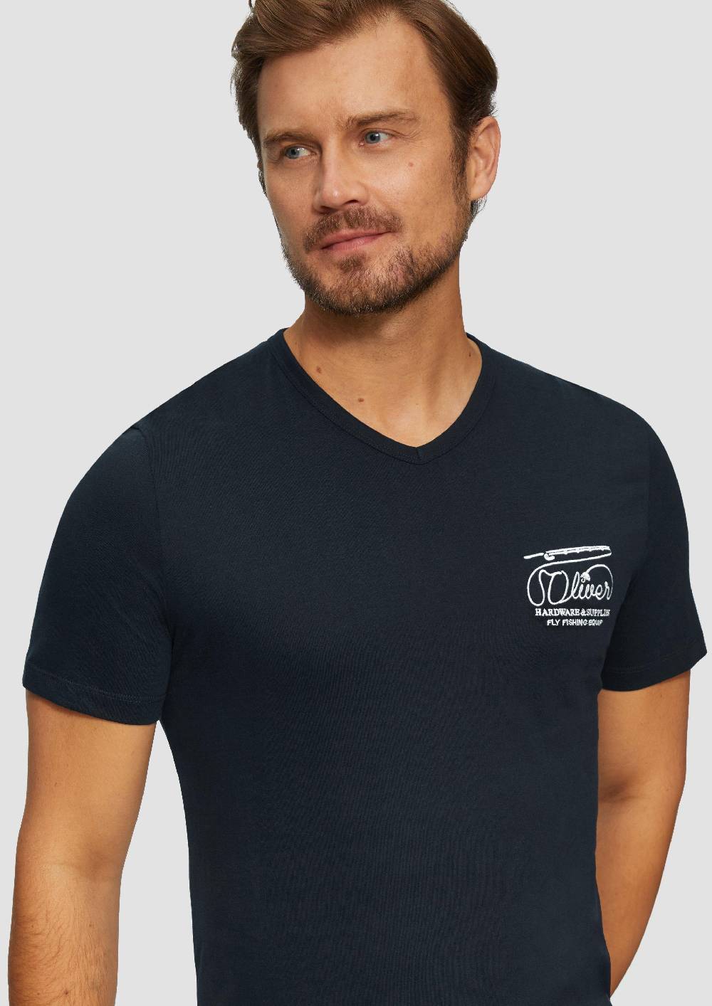 S.Oliver T-Shirt mit Logostickerei Online Outlet