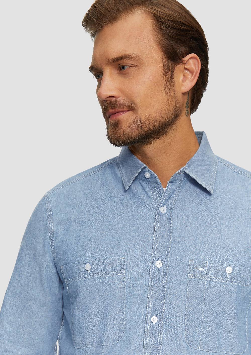 S.Oliver Regular Fit: Baumwollhemd aus Chambray Zeitlich begrenztes Angebot