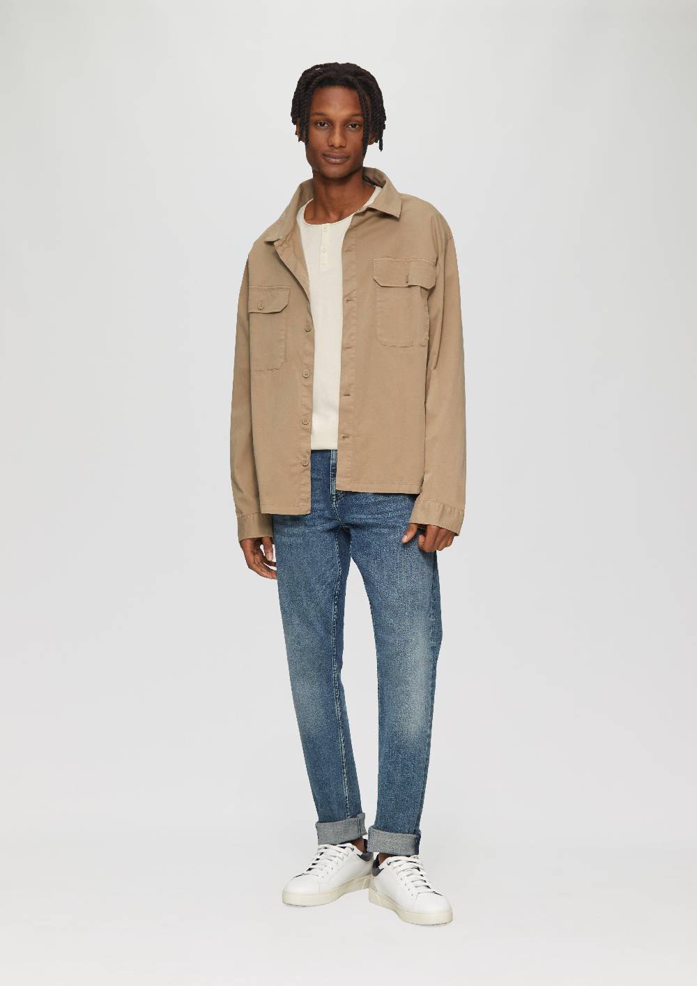 S.Oliver Gewaschenes Longsleeve mit Rollkante Neueste Stile