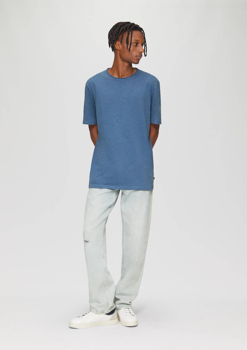 S.Oliver Baumwollshirt mit Rollkante und Flammgarnstruktur Letzter Tag