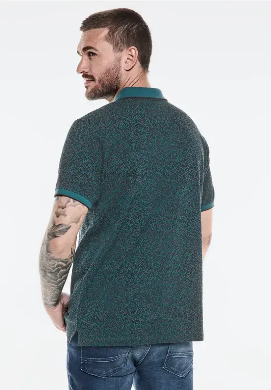 Street One Piquée Poloshirt mit Print Schlussverkauf