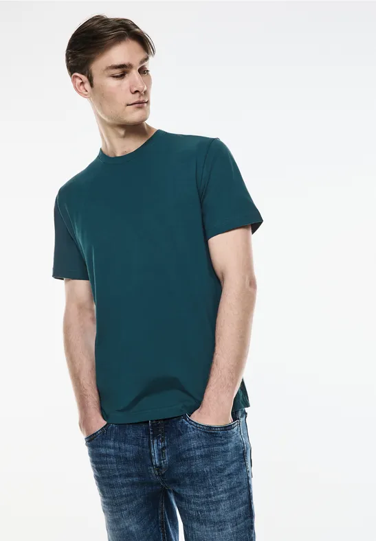 Street One Basic T-Shirt in Unifarbe Jubiläumsangebot