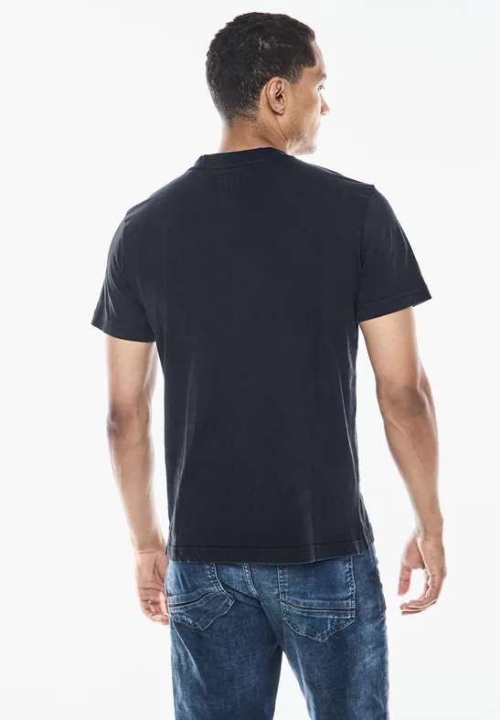 Street One Garment dye Henley Shirt Online Outlet
