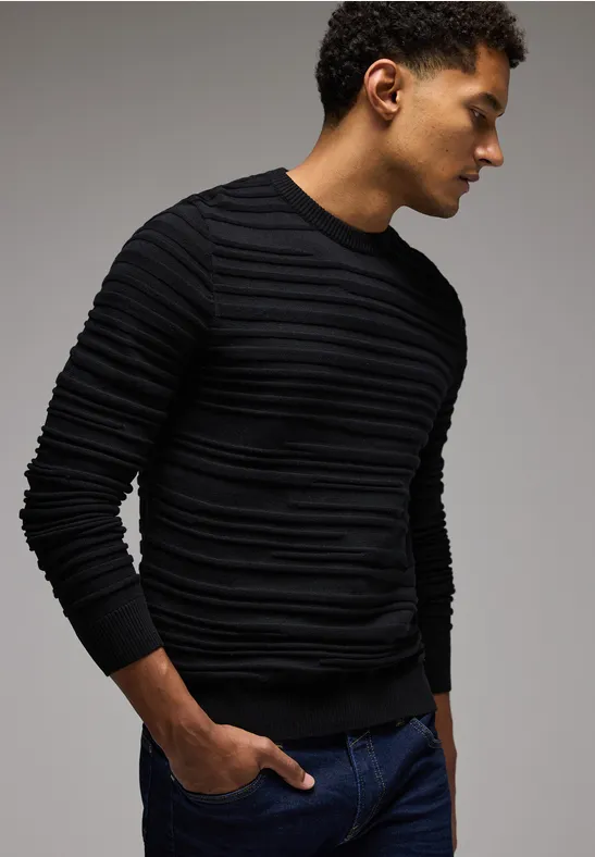 Street One Pullover mit Strukturstreifen Kostenlose Rückgabe