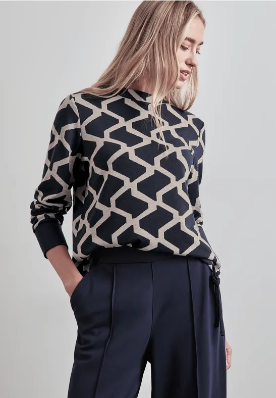 Street One Jaquard Langarmshirt Nur für heute