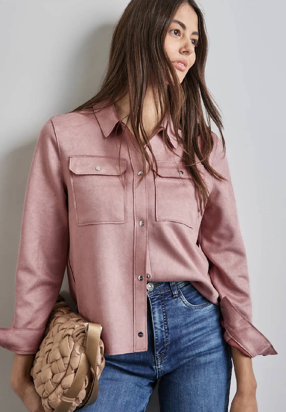 Street One Overshirt im Velours-Look