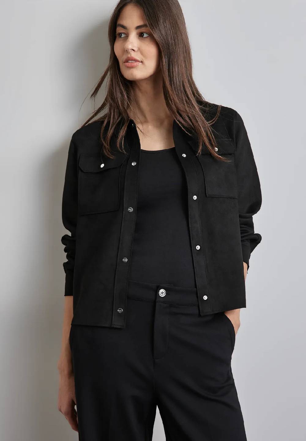 Street One Overshirt im Velours-Look