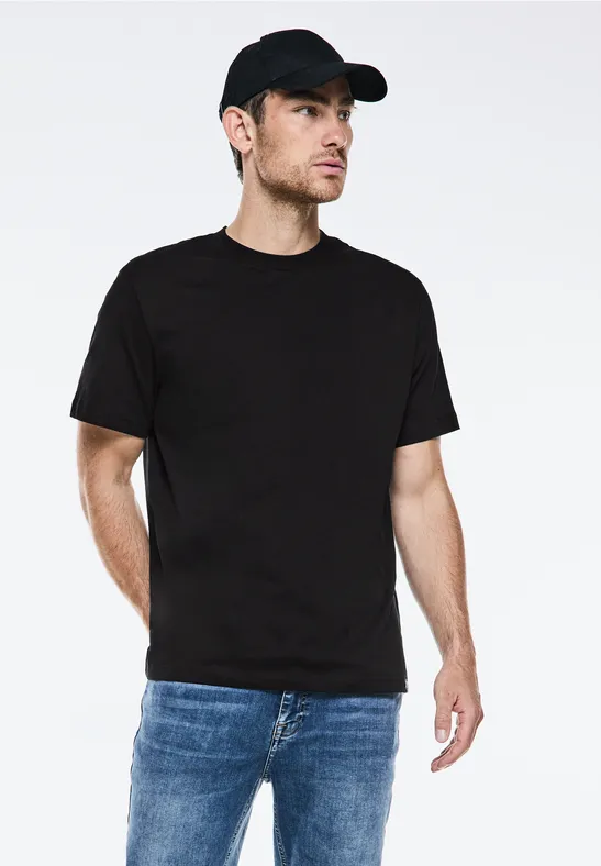 Street One Basic T-Shirt in Unifarbe Großer Ausverkauf