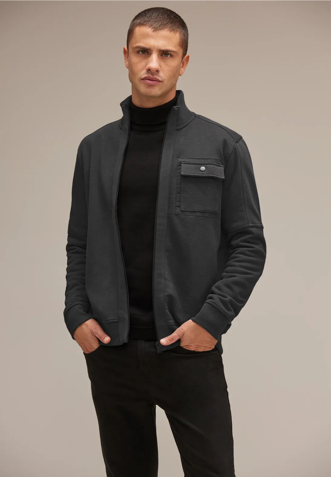 Street One Sweatjacke mit Stehkragen