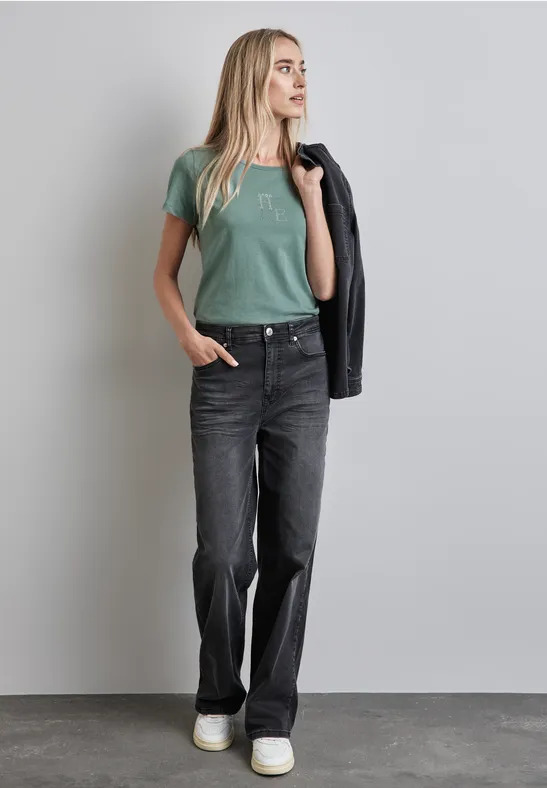 Street One T-Shirt mit Wording Sonderangebot der Fabrik