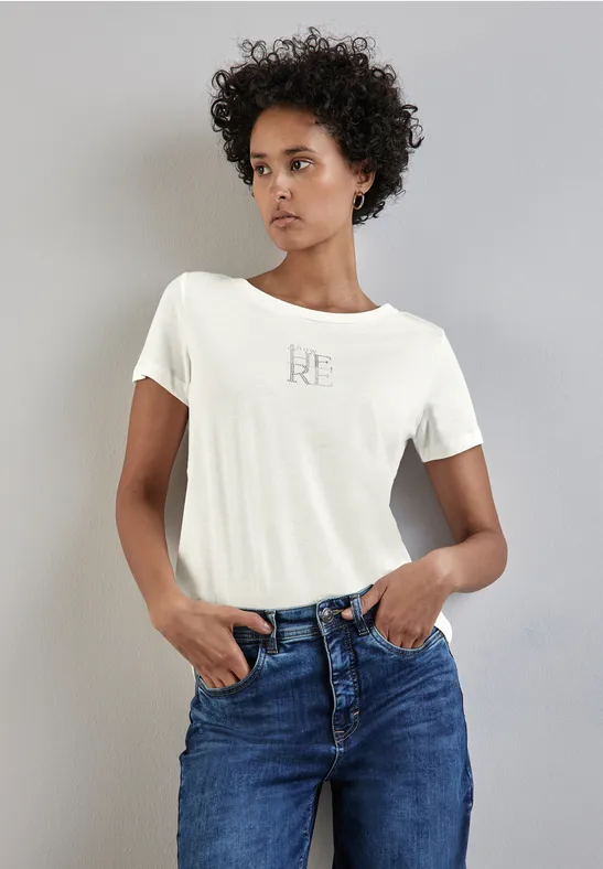 Street One T-Shirt mit Wording Clearance-Verkauf