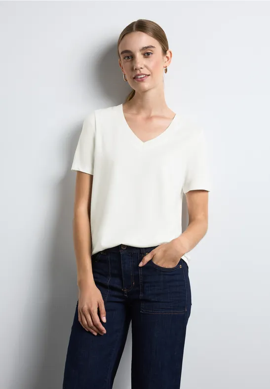 Street One T-Shirt mit V-Ausschnitt Hotsell