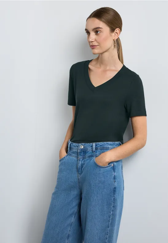 Street One T-Shirt mit V-Ausschnitt im Angebot