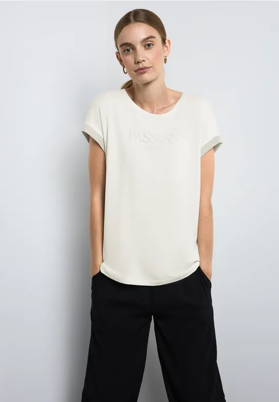 Street One T-Shirt mit Wording Günstiger Verkauf